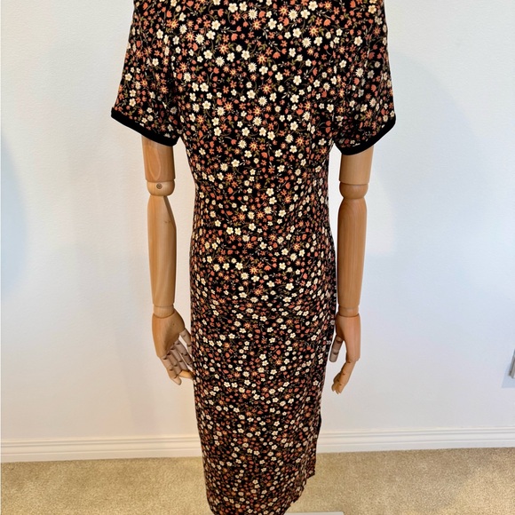 Brown Black Flower Midi Dress - Picture 10 of 16